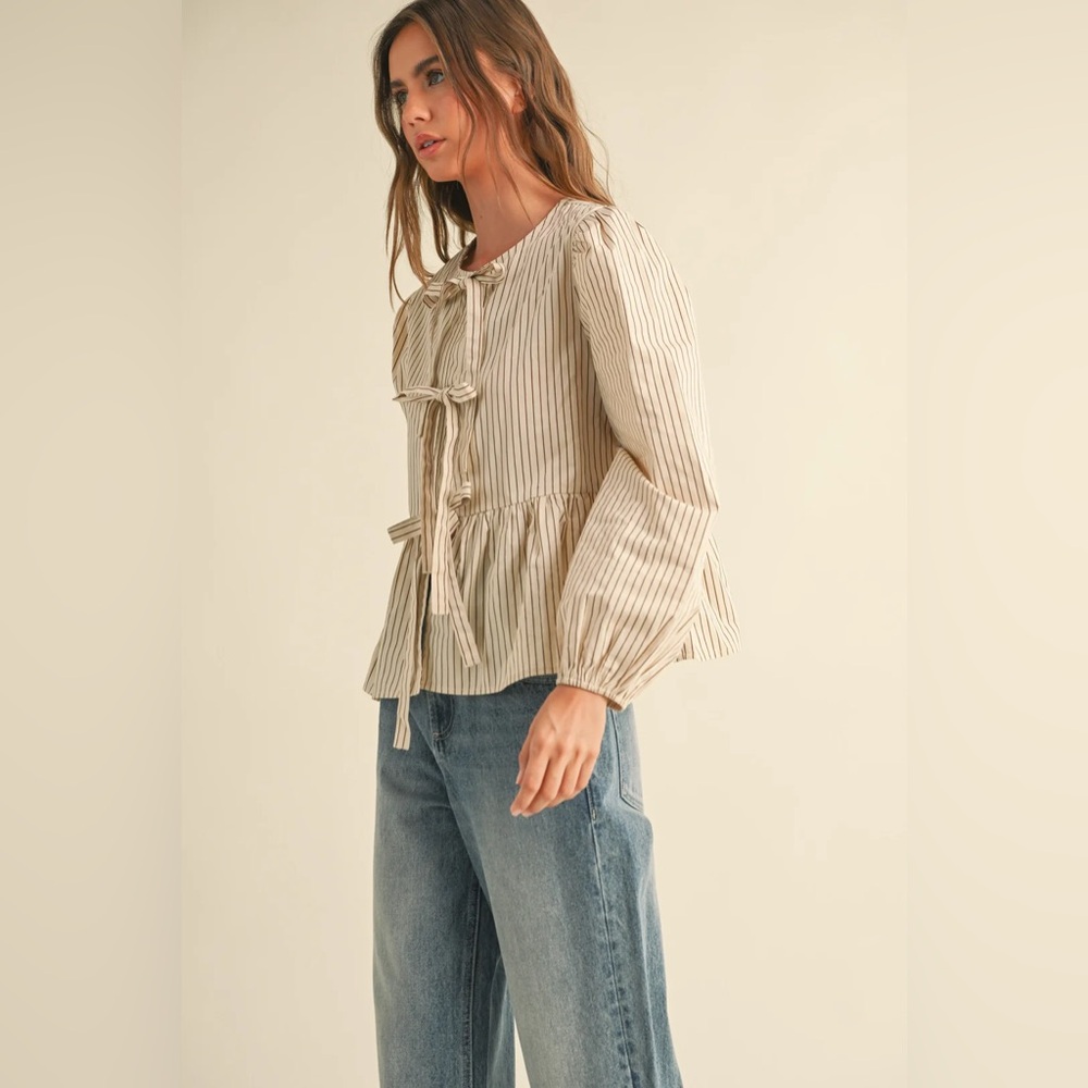 Striped Cream Blouse